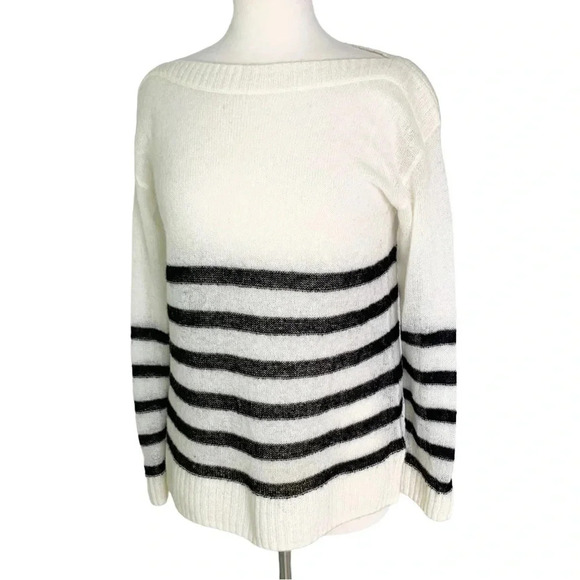 NWT All Saints Lune Lightweight Wool Blend Sweater with Black Stripes Size S - Picture 3 of 10